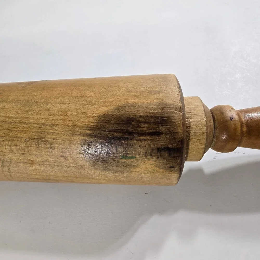 Vintage Wooden Rolling Pin Primitive Rustic Country Baking Kitchen Farmhouse